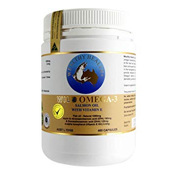Wealthy Health Wild Omega 3 Salmon Fish Oil With Vitamin E 400 Capsules