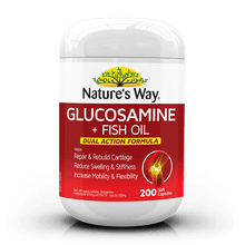 Load image into Gallery viewer, Nature&#39;s Way GLUCOSAMINE &amp; FISH OIL 200 Capsules