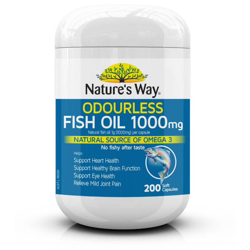 Nature's Way ODOURLESS FISH OIL 1000mg 200 Capsules