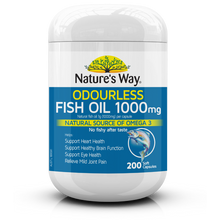 Load image into Gallery viewer, Nature&#39;s Way ODOURLESS FISH OIL 1000mg 200 Capsules