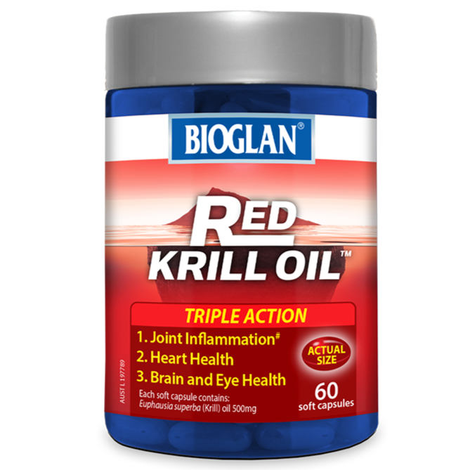 Bioglan Red Krill Oil Triple Action 500mg 60 Soft Capsules