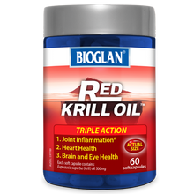 Load image into Gallery viewer, Bioglan Red Krill Oil Triple Action 500mg 60 Soft Capsules