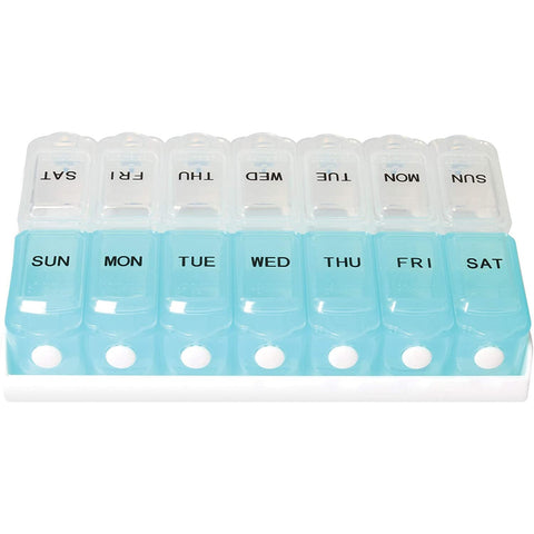 Medi Manager 7 Day Pill Box Push Button Removable Sections