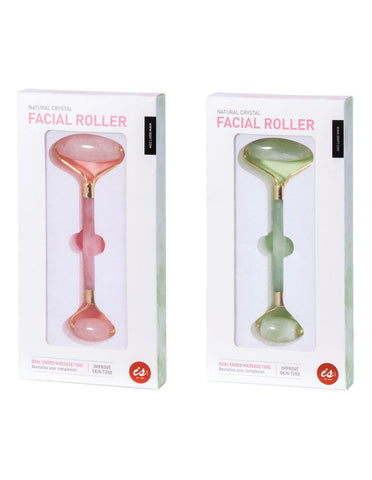 IS Gift Facial Rollers Jade & Rose Quartz