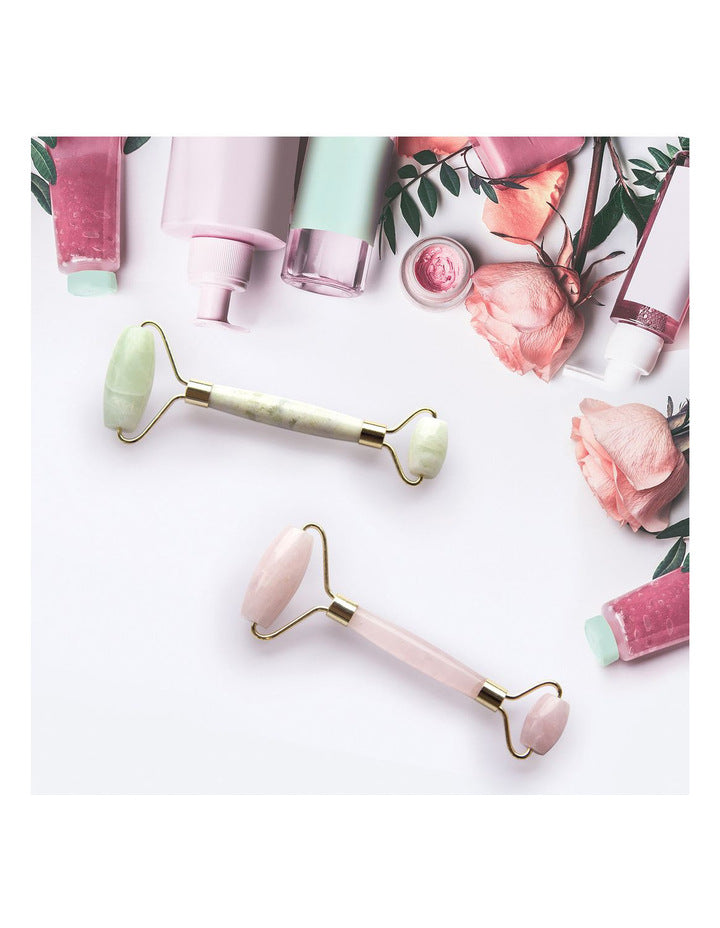 IS Gift Facial Rollers Jade & Rose Quartz