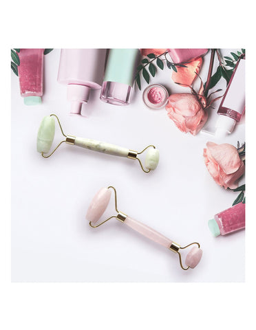 IS Gift Facial Rollers Jade & Rose Quartz