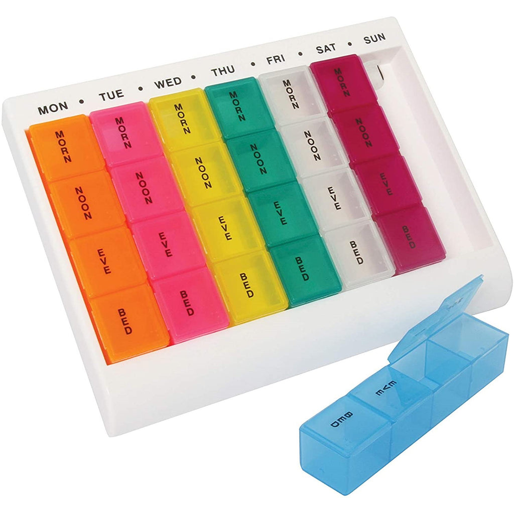 Medi Manager 4 Times a Day Weekly Pill Box Removable