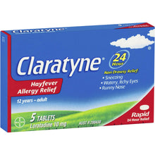 Load image into Gallery viewer, Claratyne Hayfever &amp; Allergy Relief Antihistamine Tablets 5 pack