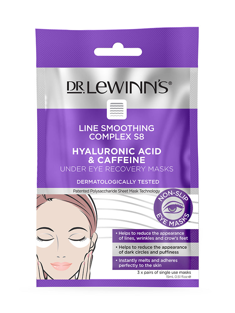 Dr LeWinn's Line Smoothing Complex Hyaluronic Acid & Caffeine Under Eye Recovery Masks 3pk