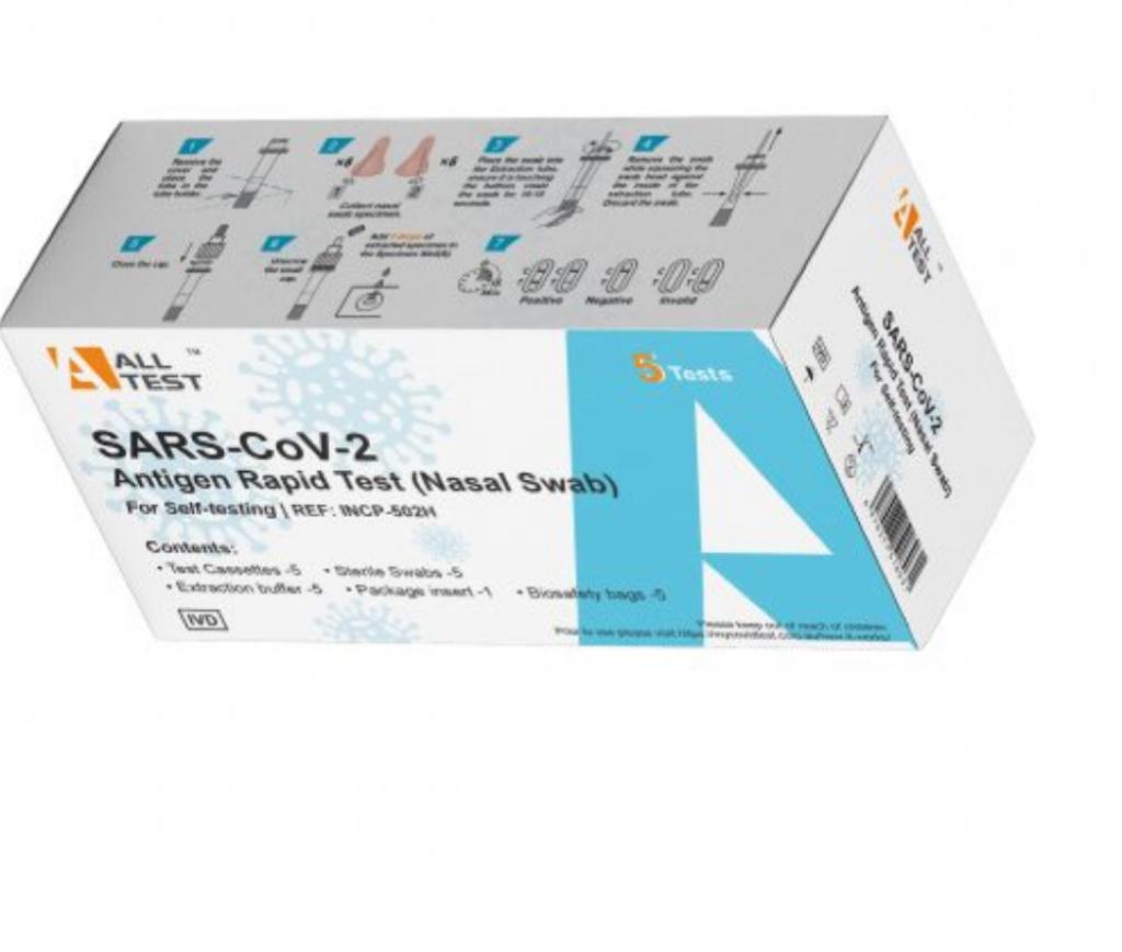 Covid 19 Rapid Antigen Test Nasal (Nasal Swab) - All Test 5 Pack