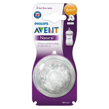 Load image into Gallery viewer, Avent Natural Teats 6 Month+ Fast Flow 2 Pack
