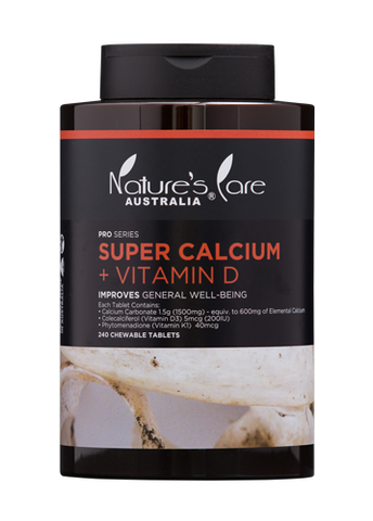 Nature's Care PRO Series Super Calcium + Vit D 240 Chewable Tablets