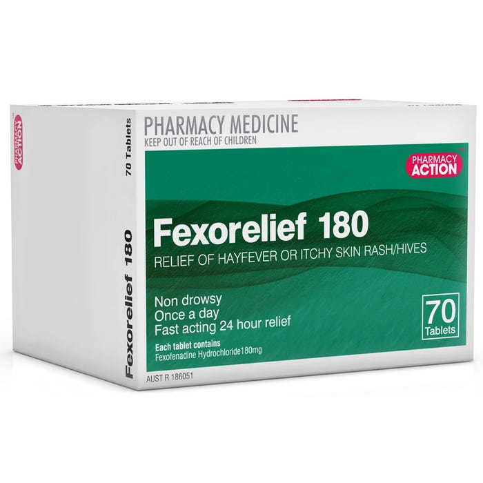 Pharmacy Action Fexorelief 180mg 70 Tablets (Limit ONE per Order)