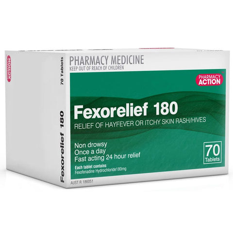 Pharmacy Action Fexorelief 180mg 70 Tablets (Limit ONE per Order)