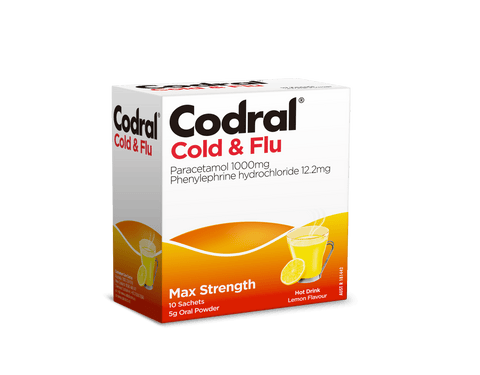 Codral Cold & Flu Hot Drink Lemon Flavour 10 Pack