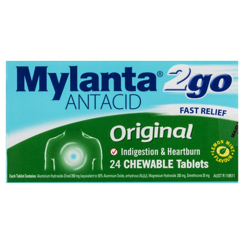 Mylanta2go Original Chew Antacid Tablets 24