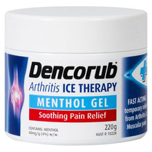 Load image into Gallery viewer, Dencorub Arthritis Ice Therapy Menthol Gel 220g