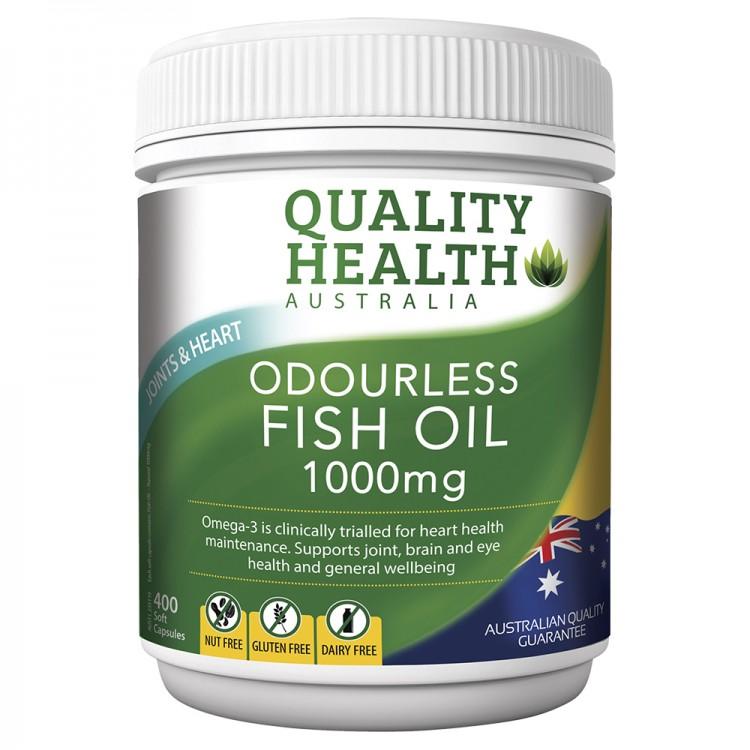 Quality Health Odourless Fish Oil 1000mg 400 Capsules