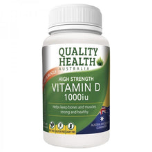 Load image into Gallery viewer, Quality Health High Strength Vitamin D 1000iu 60 Capsules