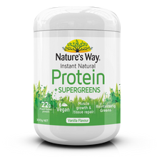 Load image into Gallery viewer, Nature&#39;s Way INSTANT NATURAL PROTEIN + SUPERGREENS 300G