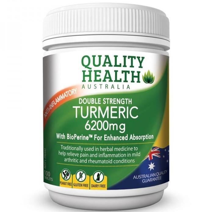 Quality Health Double Strength Turmeric 6200mg 100 Capsules