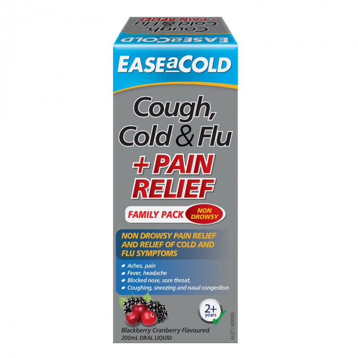 Ease a Cold Cough Cold & Flu + Pain Relief 200mL