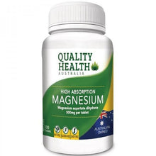 Load image into Gallery viewer, Quality Health High Absorption Magnesium 500mg 100 Tablets