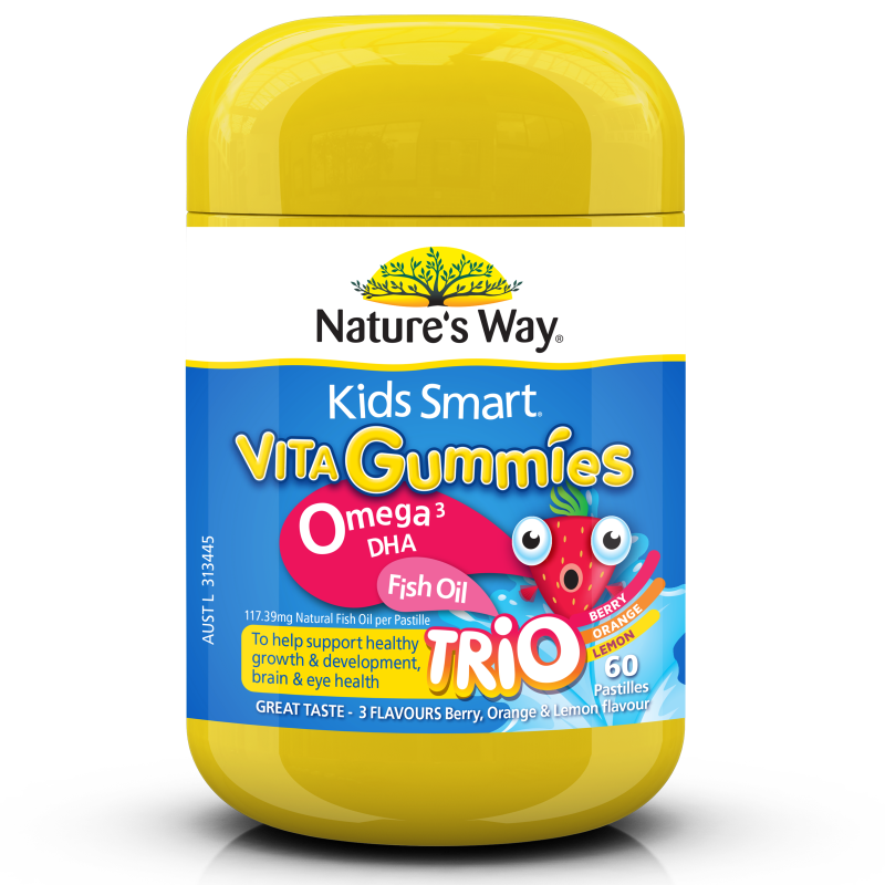 Nature's Way Kids Smart Vita Gummies Omega 3 DHA Trio 60 Gummies