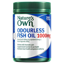 Load image into Gallery viewer, Nature&#39;s Own Omega 3 Odourless Fish Oil 1000mg 200 Capsules