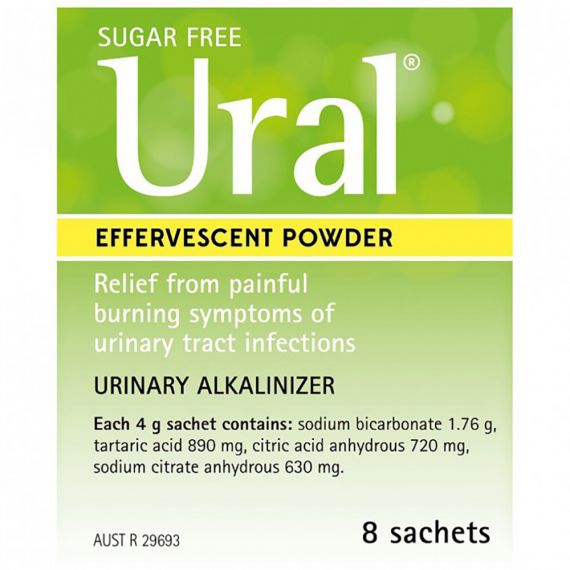 Ural Effervescent Powder Urinary Alkaliniser 4 x 8 Sachets