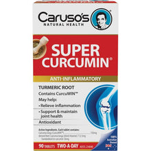 Load image into Gallery viewer, Caruso&#39;s Natural Health Super Curcumin 90 Tablets