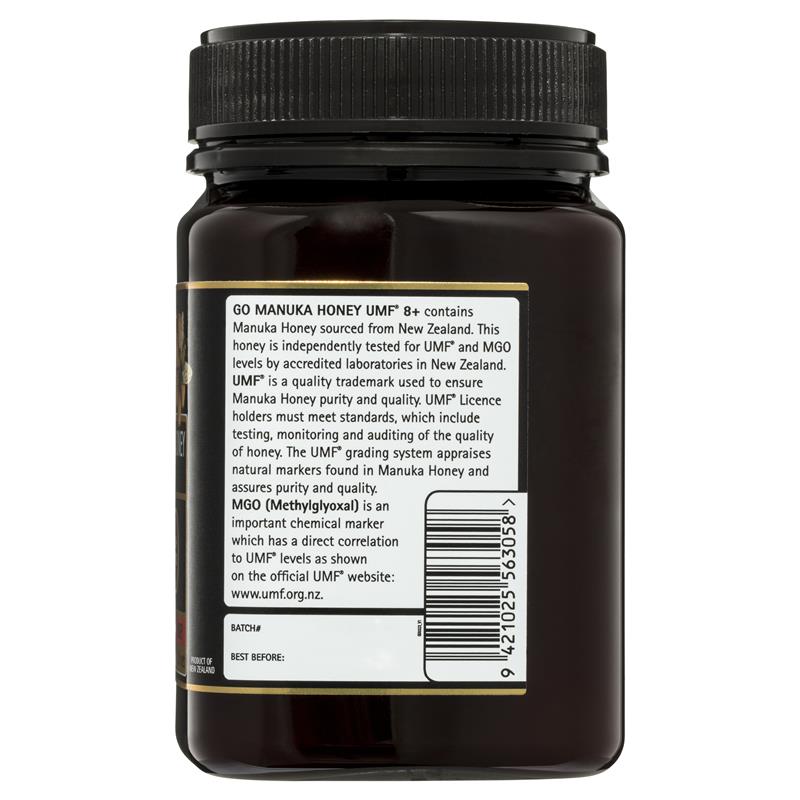 GO Healthy Manuka Honey UMF 8+ (MGO Healthy 185+) 500gm