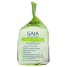 Load image into Gallery viewer, Gaia Natural Baby Bamboo Wipes 240 Wipes