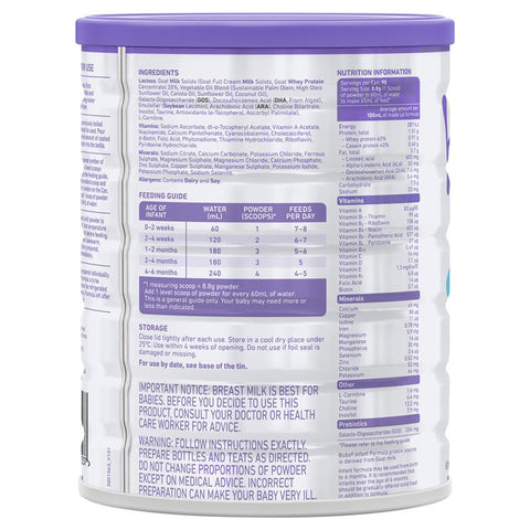 Bubs Goat 1 Infant Formula 800g (Expiry 07/2026)