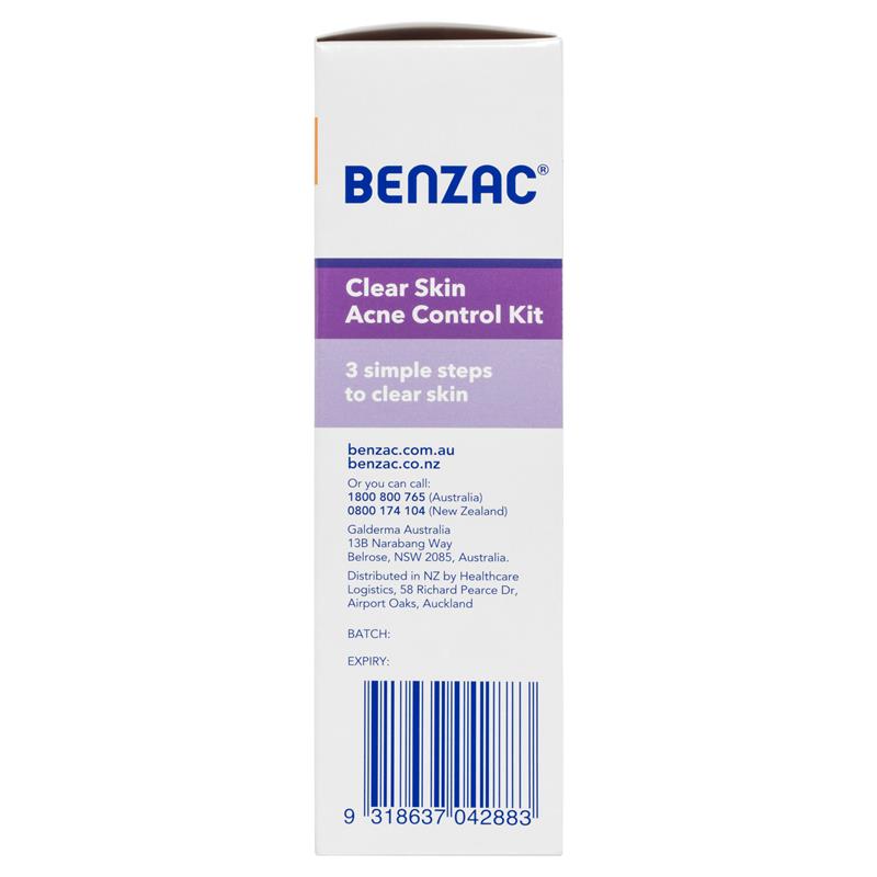 Benzac 3 Step Clear Skin Acne Control Kit