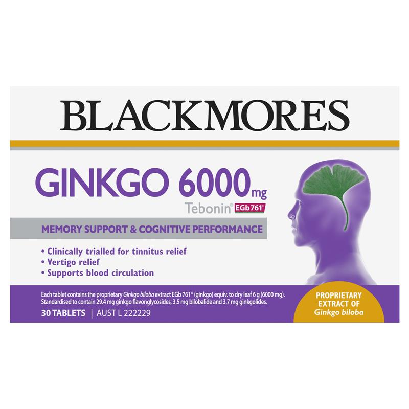 Blackmores Ginkgo 6000mg Tebonin 30 Tablets