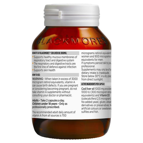 Blackmores Cod Liver Oil 1000mg 80 Capsules