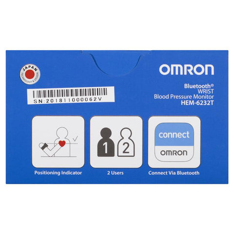 Omron HEM 6232T Bluetooth Wrist Blood Pressure Monitor