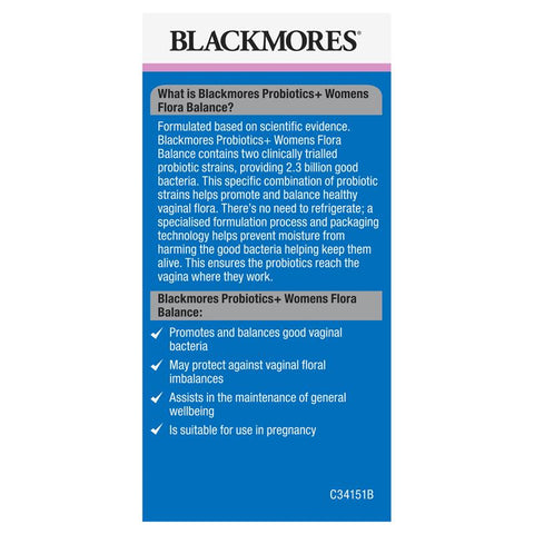 Blackmores Probiotics + Womens Flora Balance 30 Capsules (expiry 1/25)