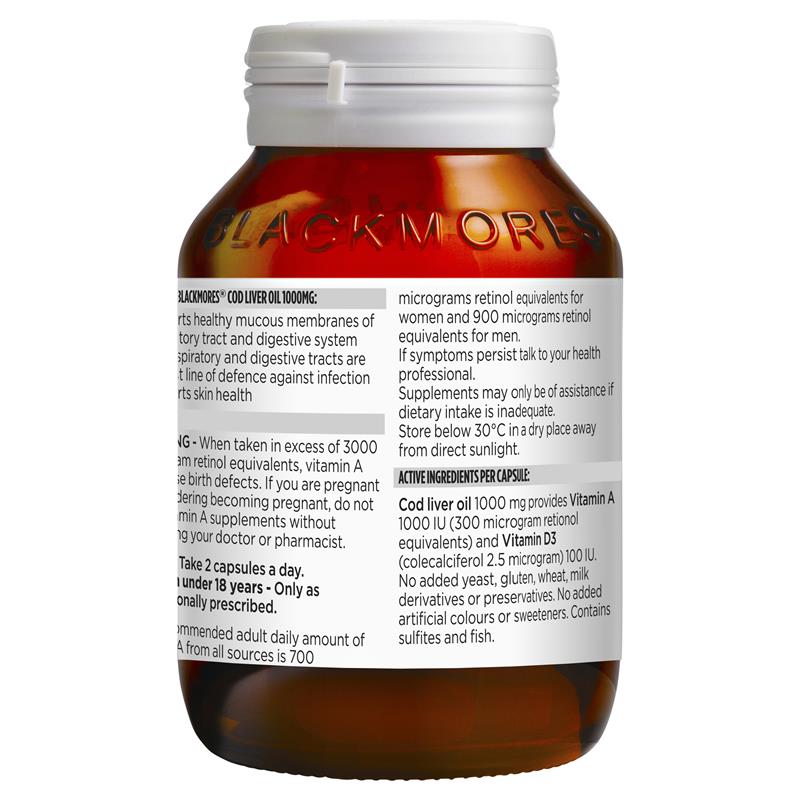 Blackmores Cod Liver Oil 1000mg 80 Capsules