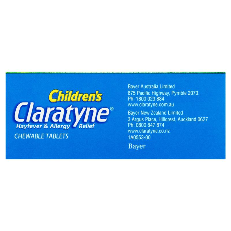 Claratyne Children's Hayfever & Allergy Relief Antihistamine Bubblegum Flavoured 30 Chewable Tablets (Limit ONE per Order)