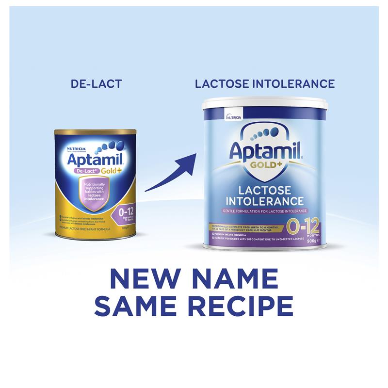Aptamil Gold+ Lactose Intolerance Baby Infant Formula 0 - 12 Months 900g (Expiry 02/26)