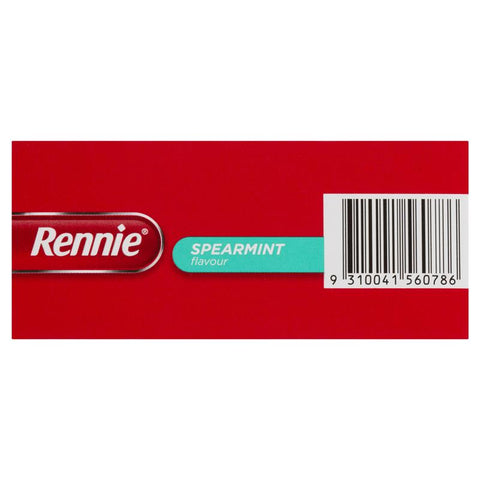 Rennie Indigestion and Heartburn Relief Spearmint 96 Chewable Tablets