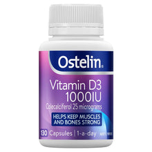 Load image into Gallery viewer, Ostelin Vitamin D3 1000IU 130 Capsules