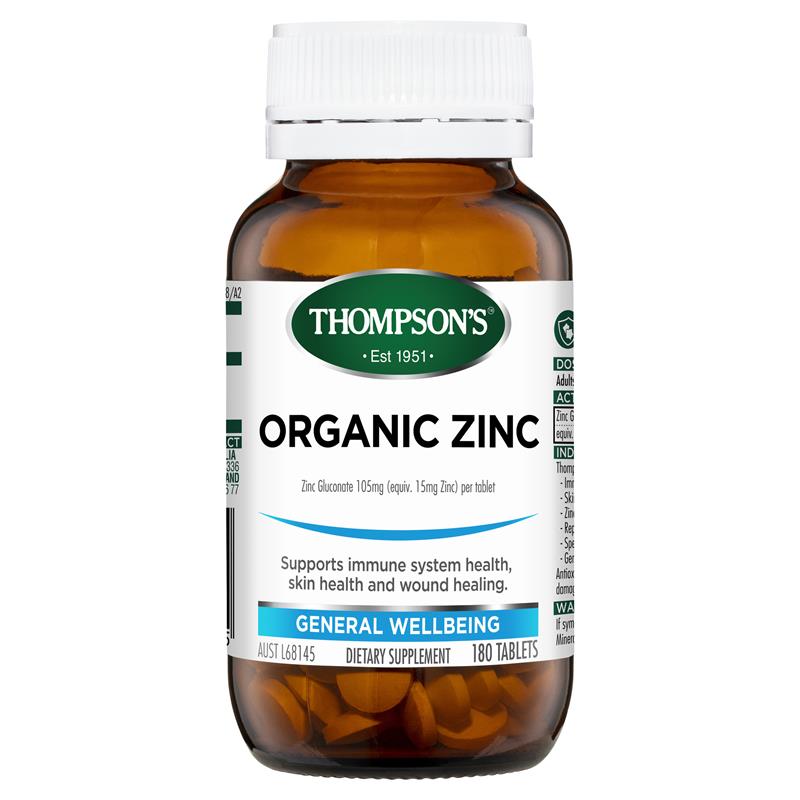 Thompson's Organic Zinc 180 Tablets