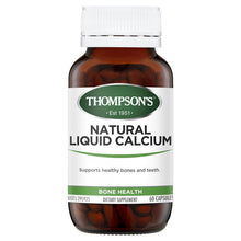 Load image into Gallery viewer, Thompson&#39;s Natural Liquid Calcium 60 Capsules
