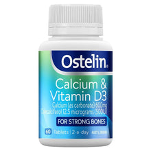 Load image into Gallery viewer, Ostelin Calcium &amp; Vitamin D3 60 Tablets
