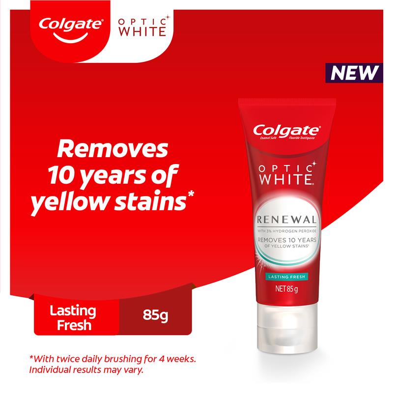 Colgate Optic White Renewal Lasting Fresh teeth Whitening Toothpaste 85g