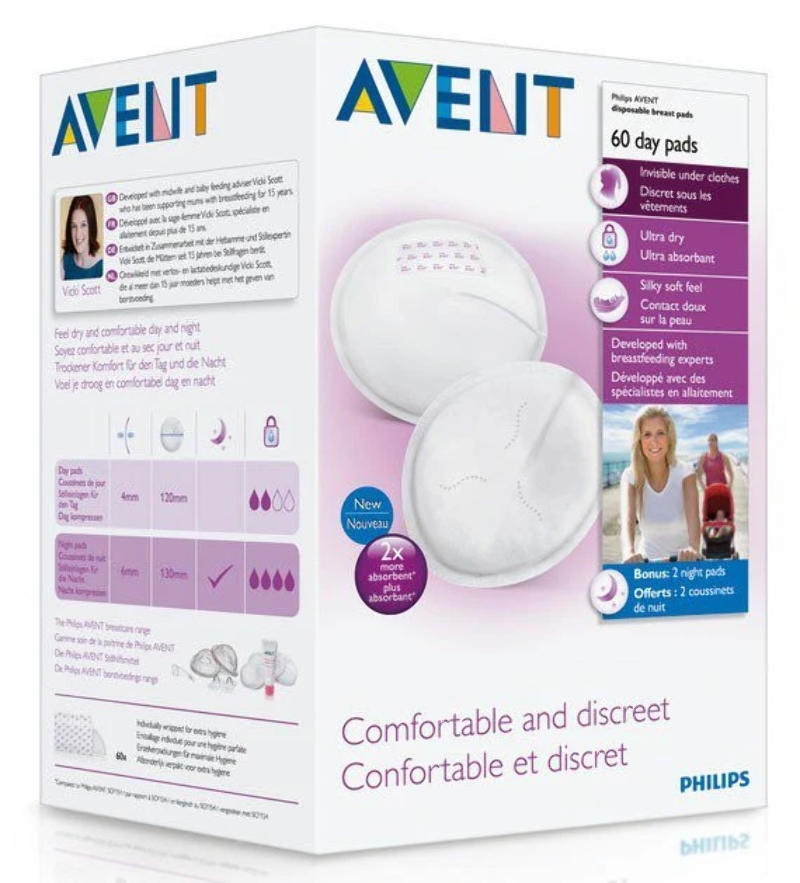 AVENT BREAST PAD DAY DISPOSABLE 60