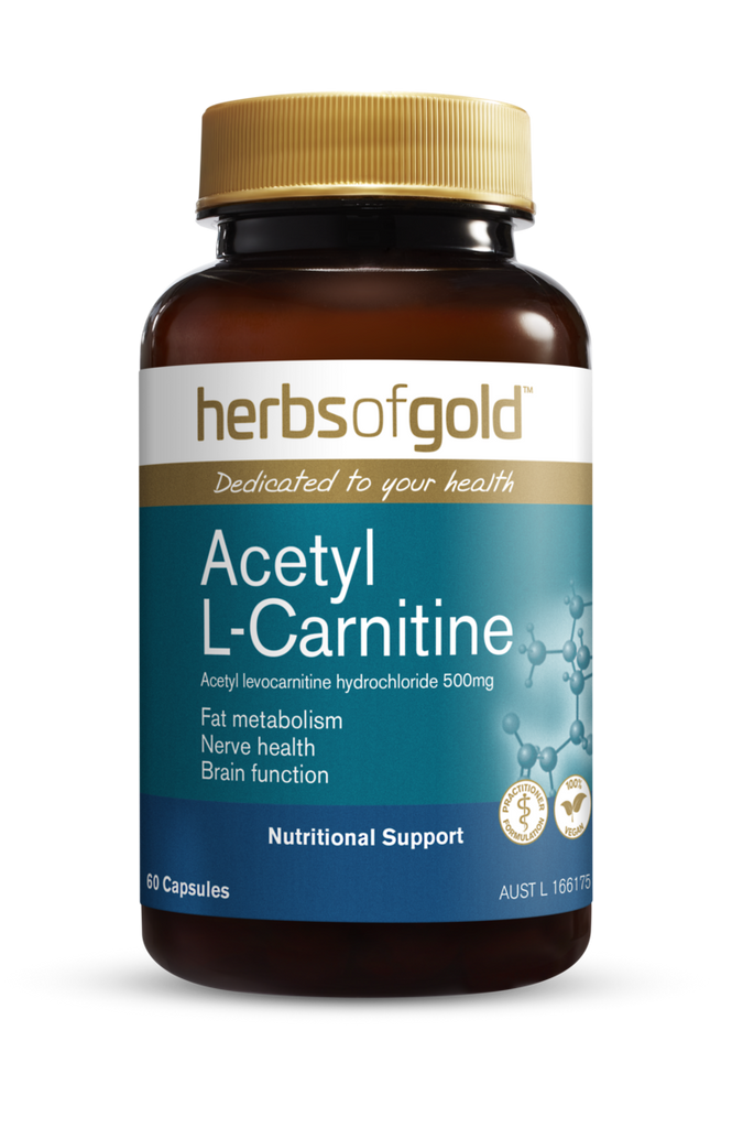 Herbs of Gold Acetyl L-Carnitine 60 Vegetarian Capsules